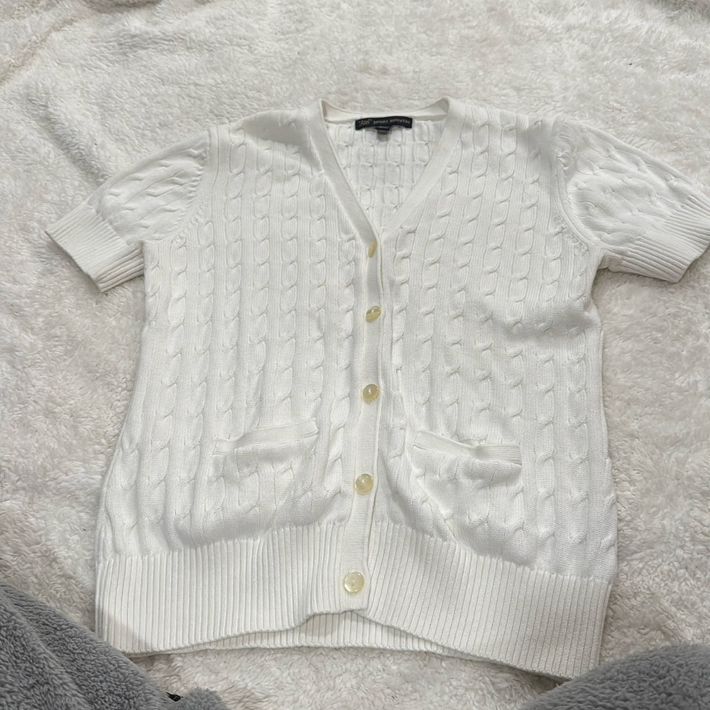 Short sleeve button down cardigan